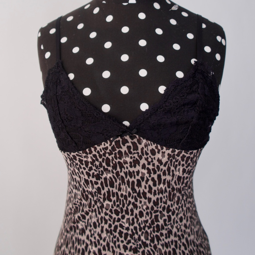 Rampage Cheetah Print Mesh Slip Dress